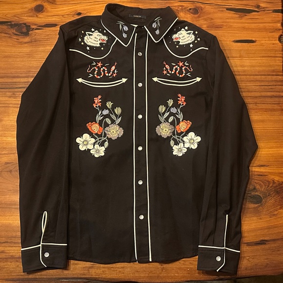 Roark Black Embroidered Western Shirt - Picture 1 of 7